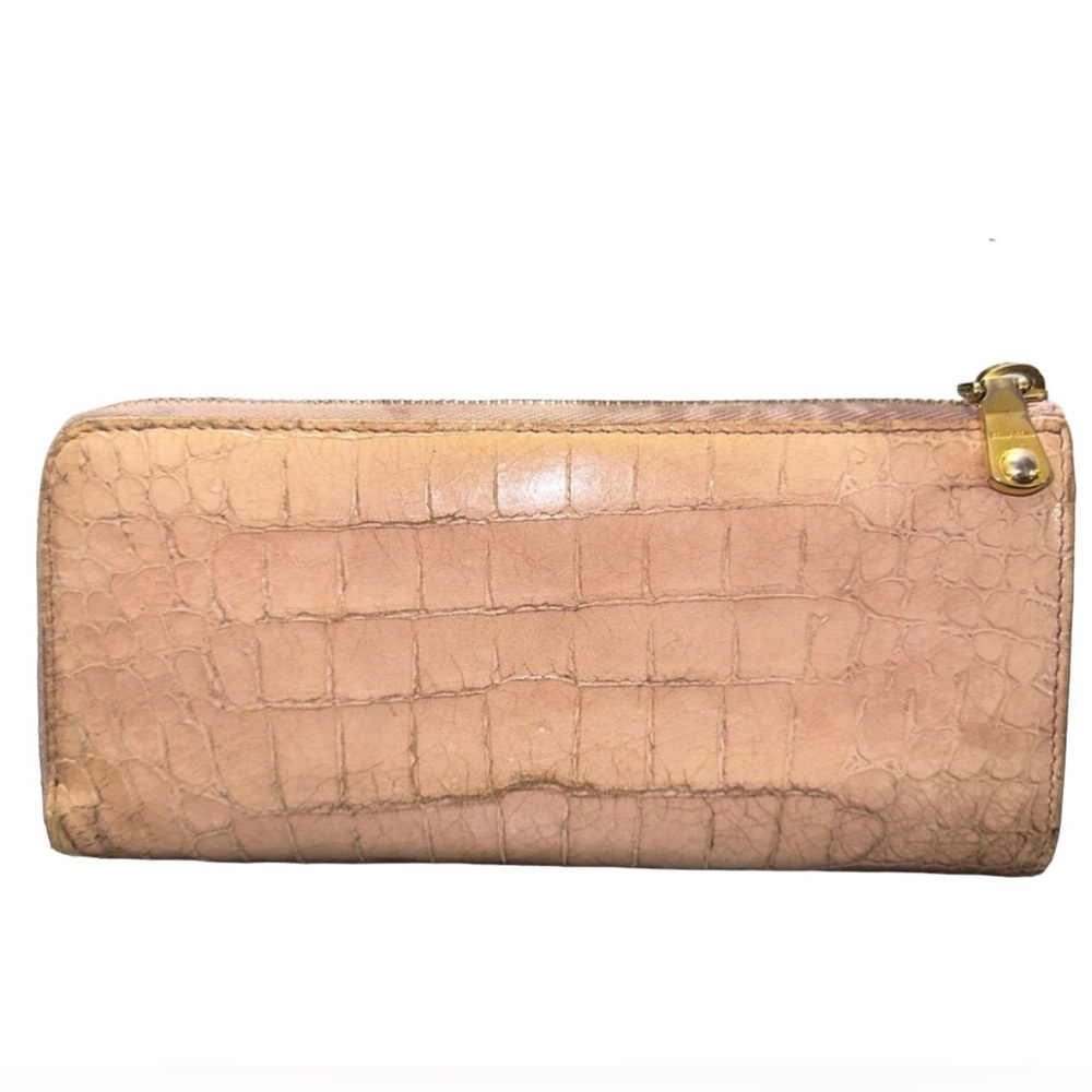 Miu Miu Embossed 2 Tone L Shape Zipper Wallet - image 2